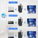 WiFi Extender Signal Booster, Dual Band 2.4/5.8G WiFi Extender 1200Mbps, 12880 Sq Ft Coverage, 105 Devices & 1-Tap Setup for Home Use