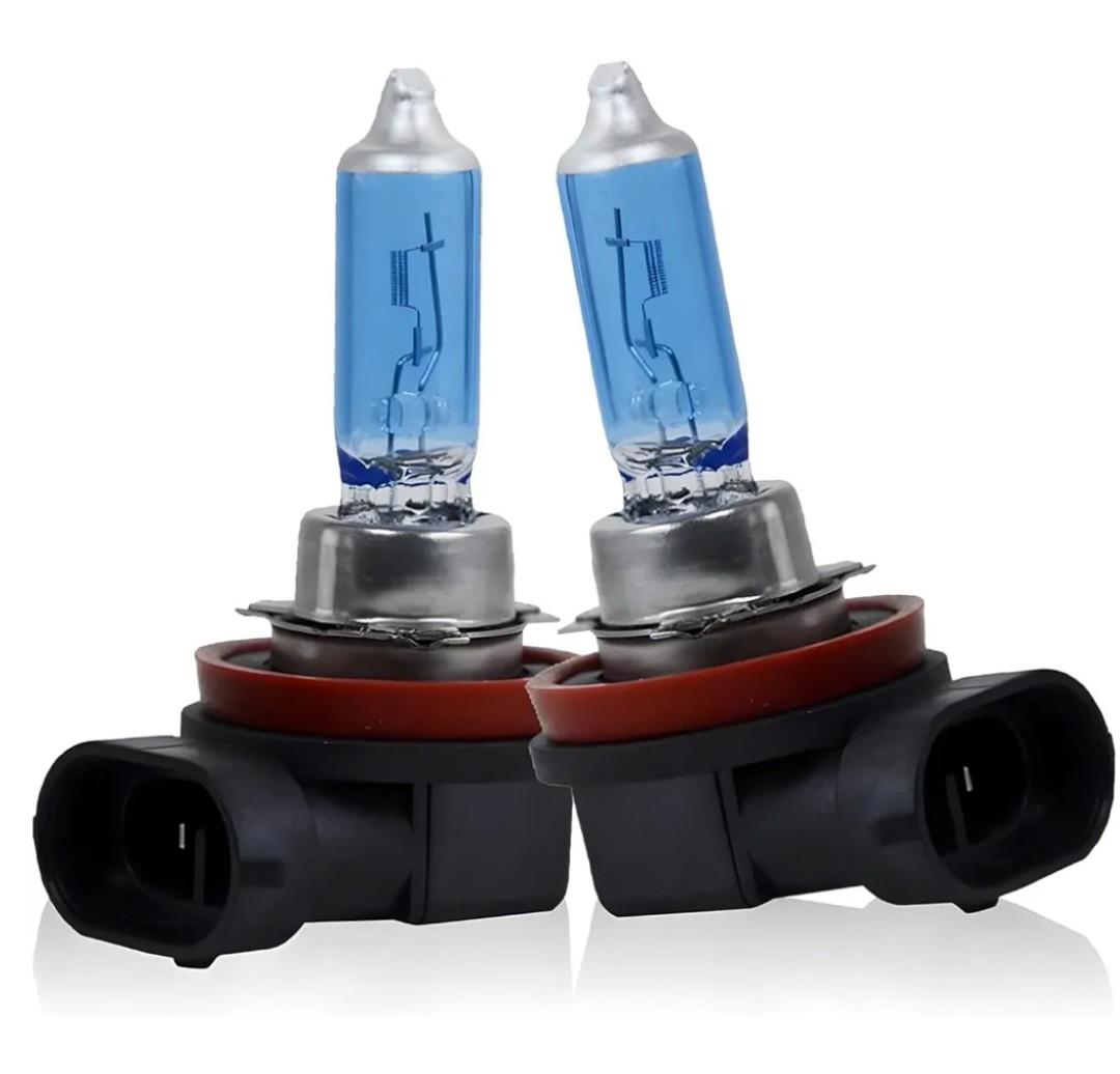 2 PCS H11 Car Halogen Bulbs, Ultra White Light Bulbs, 12V 100W Front Fog Light Bulbs, Super Bright High Beam Low Beam Bulb Auto Lights Universal for Most Cars, Trucks, SUVs (White)