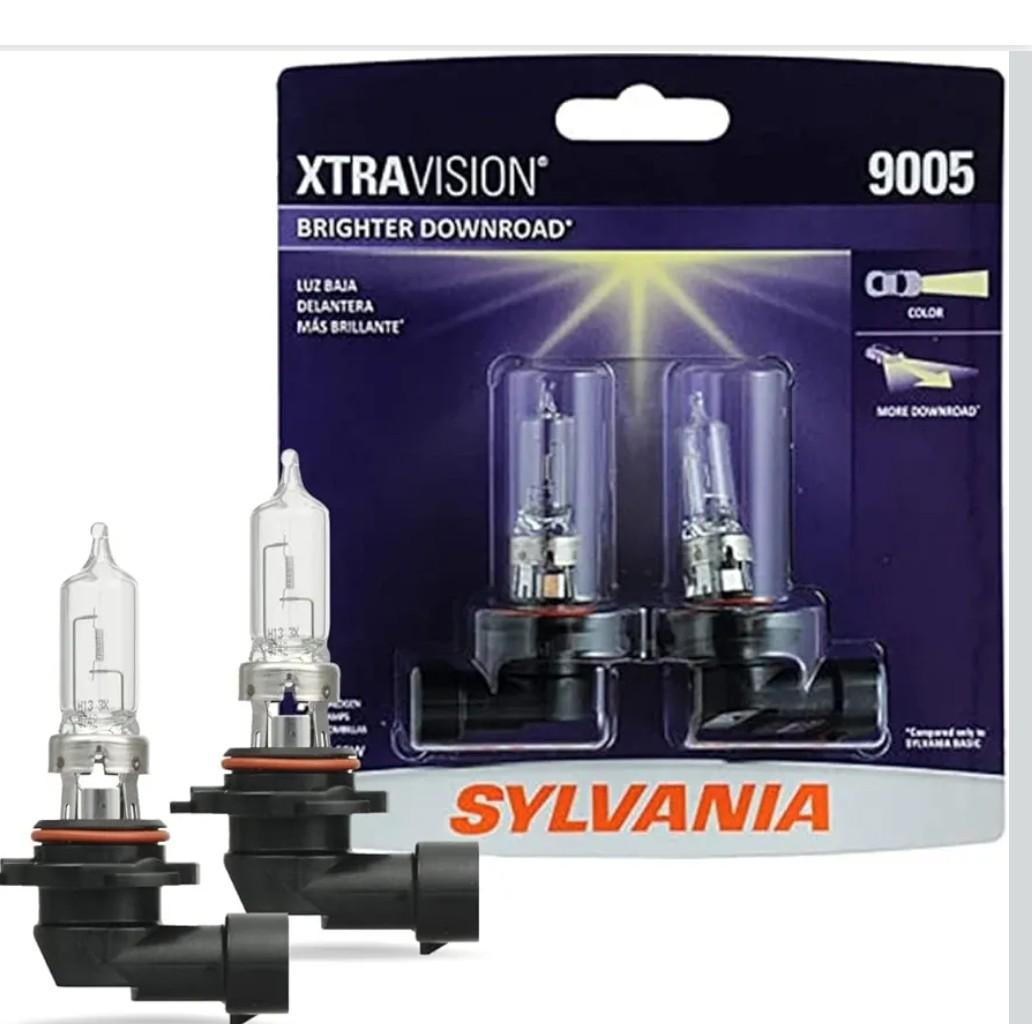 SYLVANIA - 9005 XtraVision Halogen Headlight Bulb - High-Performance Car Headlight - Halogen Light with No Glare - for Automotive - 2 Bulbs