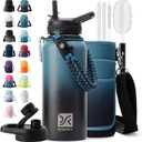 DYSANKY 32 oz Insulated Water Bottle | Thickened Stainless Steel Vacuum Metal | Portable Sports Water Jug for Gym and Hiking with Straw, Carrier Bag, Handle Strap | BPAFree 32 oz