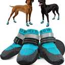 Dog Boots & Paw Protectors, Dog Shoes for Hot Pavement, Bowite Summer Winter Breathable Lightweight Fly Knit Dog Booties with Reflective Strips for Small Medium Large Dogs 4PCS/SetBlue,#3 (Size 3: Width 1.97'' (Pack of 4))