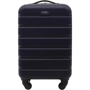 Wrangler 20" Spinner Carry-On Luggage, Navy Blue (Carry-On 20-Inch, Dark Navy)