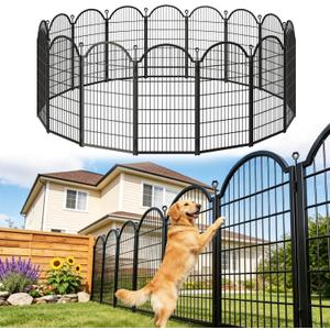 8 Panels No Dig Garden Fence, Dog Fence Outdoor for Yard, 48in(H) x 18ft(L)