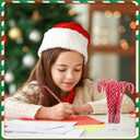 Coopay 144 Pieces Candy Cane Pens Christmas Pens with Black Ink for Christmas Holiday New Years Home Decor Party Gift, 7.5 Inches (Red & White Stripes)