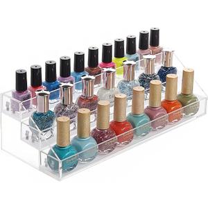 MineSign Nail Polish Holder Organizer Clear Acrylic Nail Polish Tray Fingernail Polish Display case 3 layers Essential Oils Holder Makeup Organizer