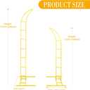 2pcs Curved Wedding Arch Backdrop Stand for Wedding Decor,Metal Balloon Arch for Wedding Ceremony,Bridal Shower,Baby Shower,Engagement Party,Celebration,Garden Climbing Plants Vines 7.8&5.9 FT