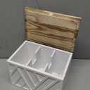 Tampon Holder for Bathroom Decor, Feminine Product Organizer with Lid, Shark Week Tampon Storage, Wood Pad and Tampon Organizer for Toilet Organizer, Bathroom Accessories Box for Girl Stuff (1Pcs-White)