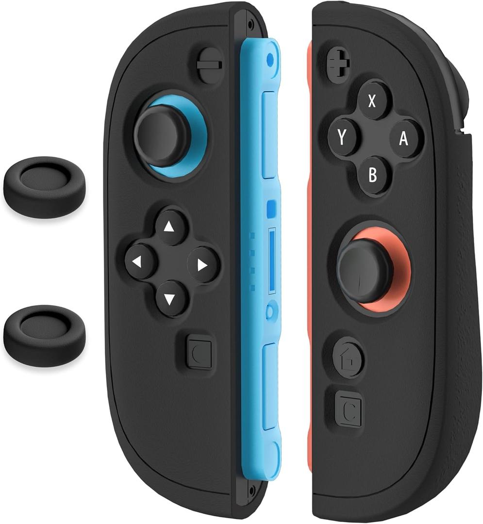 FANPL Silicone Case for Nintendo Switch 2 Joycon Controller, Protective Cover for Joycon 2 Soft Shell with 2 Thumb Grips, Comfortable Ergonomic Design & Easy Installation -Thickened Version (Black)