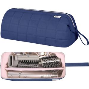 Hair Tools Travel Bag Organizer for Dyson Airwrap Case Holder Shark Hair Dryer Flex Style Airstraight Brush Revlon Attachments Carrying Case Flat Curling Iron Bags (Blue)