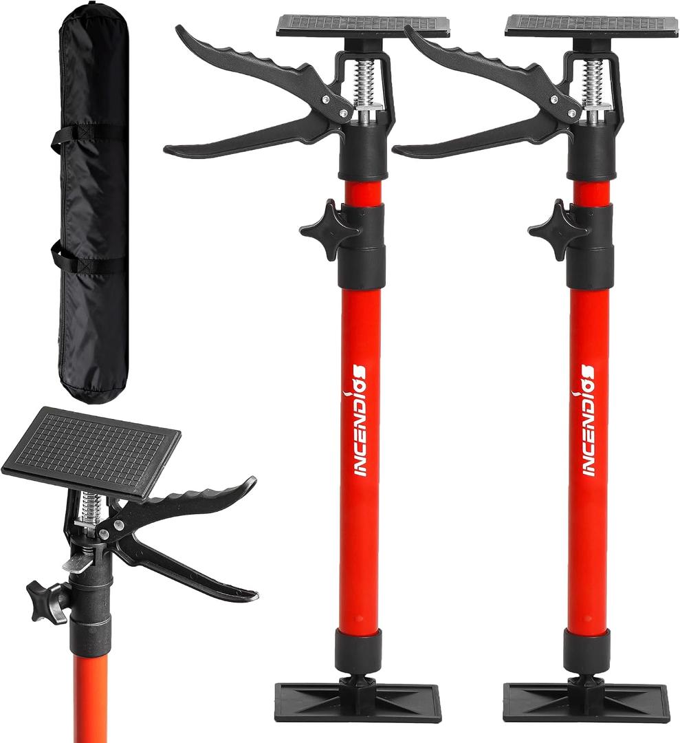2PK Cabinet Jacks for Installing Cabinets, Steel Telescopic Adjustable Heavy Duty 3rd Hand Support Pole with 154lb Capacity and Extend from 22in to 47in, Support Rod for Drywalls & Cargo Bars