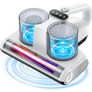 Mattress Vacuum Cleaner, 16Kpa Bed Vacuum with 253.7nm UV-C Light & Heating & Ultrasonic Quintuple Tech & 30000 RPM/Min Brushroll Rotation, Widened Suction Port, 500W, Corded