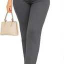 Womens Straight Leg Pants 2025 High Waisted Stretchy Business Casual Work Pants Dress Office Trousers with Pockets (Large, Deep Grey)