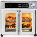 Emeril Lagasse Extra Large French Door Air Fryer Toaster Oven Combo, 24 Cooking Functions and Digital Controls, 7 Accessories Included, Stainless Steel Finish, 26QT Capacity