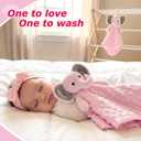 Pro Goleem Baby Girl Gifts Elephant Security Blanket with Stuffed Animal Snuggle Toy Lovey Soft Lovie Baby Registry Search for Infant and Toddler Pink 16 Inch