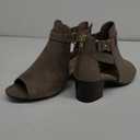 CITYCLASSIFIED Invest ~ Women's Cutout Side Strap Mid Black Chunky Heel Fashion Ankle Bootie (9, Smoke Taupe)