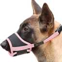 HEELE Dog Muzzle Nylon Soft Anti-Biting Barking Secure,Mesh Breathable Pets Muzzle for Large Dogs (L, Pink)