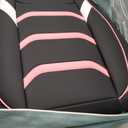 Leather Car Seat Covers,Full Coverage Seat Covers Full Set,Universal Automotive Seat Covers for Cars,SUVs,Trucks and Sedans (Black&Pink, Full Set)