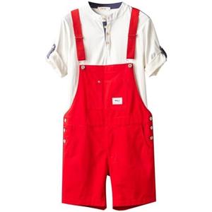 GINZOUS Men's Y2K Fancy Color Bib Overalls Shorts 30