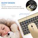 Wireless Keyboard and Mouse Ultra Slim Combo, TopMate 2.4G Silent Compact USB 2400DPI Mouse and Scissor Switch Keyboard Set with Cover, Batteries Included, for PC/Laptop/Windows/Mac - Gold Black