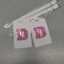 Sodsay 2 PCS Initial Luggage Tag, Luggage Tags for Suitcases Cute Sequin Letter PU Leather Travel Bag Baggage Tags Privacy Cover ID Label for Women Kids Teens Men(D, White Leather+Hot Pink Letter)