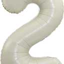 40 Inch Large Foil Helium Number Balloon Birthday Wedding Party 0-9 (Ivory, 2)