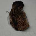 AISI HAIR Brown To Honey Blonde Wig with Bangs Long Wavy Synthetic Wig for Women Daily Party Use