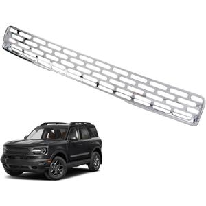 Linskip Mesh Grille Insert Compatible with Ford Bronco Sport 2021 2022 2023 2024, Front Grille Guard Cover for Bronco Sport Exterior Accessories(Chrome)