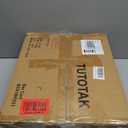 TUTOTAK Bar Cart, Serving Cart - for Home, Microwave Cart, Drink Cart, Mobile Kitchen Shelf with Wine Rack and Glass Holder, Rolling Beverage Cart, Black BC01BK031