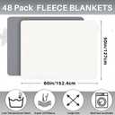 Newwiee 48 Pcs Fleece Throw Blankets Bulk 50'' x 60'' Oeko-tex Standard 100 Certified Spring Outdoor Wedding Guest Blankets Lightweight for Sleepover Donation Lap Pet Sofa Home (White/Gray)