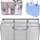 OUTXE Beach Bag Organizer Compatible with Baby Bogg Bag Accessories Inserts, Lightweight Mesh Insert Divider Pouch for Small Bogg Bags, Beach Tote Bags Insert for Organizing (Medium, #1-Gray)