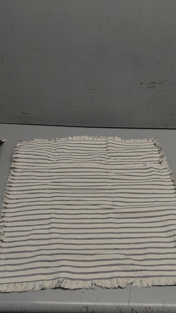 Two Square Pillowcases, Striped Print