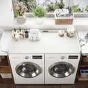 No-Installation HDPE Washer Dryer Countertop, Washer and Dryer Topper Covers for The Top, Laundry Countertop Laundry Room Organization No Water Leakage White, Standard Size