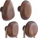 Novabright 8 Pcs Walnut Wood Wall Mounted Coat Hooks Wooden Wall Hooks Wooden Cabinet Knobs Wood Cabinet Knobs Coat Racks for Hanging Towels Clothing Scarf Bag Hat Bedroom Home Office