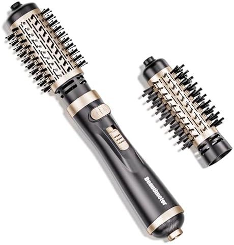 Beautimeter Hair Dryer Brush 3-in-1 Hair Styler, Rotating Blow Dryer Brush with 2-Inch and 1.5-Inch Brushes, Gold