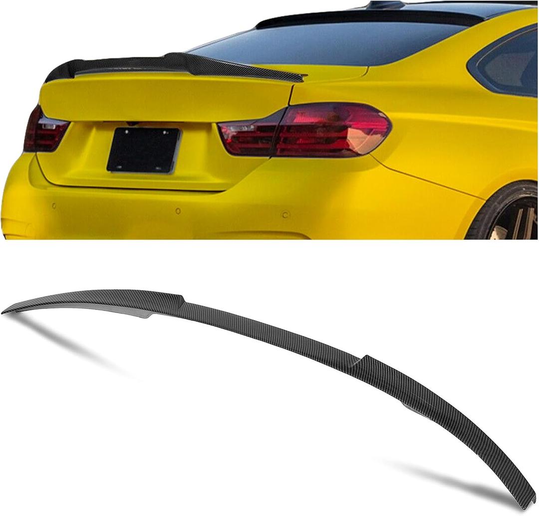 ECOTRIC Rear Trunk Duckbill Spoiler Compatible with 2014-2020 BMW F32 Coupe 2 Door 420i 428i 430i 435i 440i Lid Wing - Carbon Fiber Painted