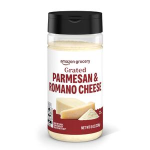 Amazon Grocery, Grated Parmesan & Romano Cheese Shaker, 8 Oz (Previously Happy Belly, Packaging May Vary), BB DEC 27 2025