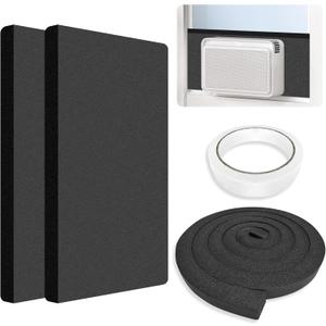 Window Air Conditioner Insulated Foam Side Panels,Weatherproof Window Ac Foam Insulation Kit Block Hot/Cold Air, Reduce Noise & Energy Costs, Universal Fit Most 5000-15000 BTU Air Conditioners Unit