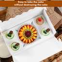 10 Packs Bento Cake and Cupcake Box 5 Holes Fit 4 Cupcakes and 1 Mini Cake Box with Clear Window and Stickers for Cake Cupcake Cookie or Valentine'Day MotherDay.(1+4/10pcs)