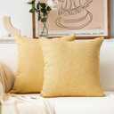 Home Brilliant Yellow Fall Pillow Covers Large Linen Euro Shams Decorative Pillow Cover for Couch Bench Sofa Outdoor Indoor Chair Summer Decor, 24x24 inches(60x60cm), 2 Pack, Yellow