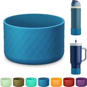 Silicone Boot for Owala Water Bottle 24 oz 32 oz 40 oz, Anti-Slip Protective Sleeve for FreeSip/Twist/Flip Stainless Steel Water Bottles Accessories (24 Ounces, dark blue)