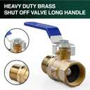 3 x Garden Hose Shut Off Valve Hose Connector Heavy Duty 3/4 Ball Valve With Brass Inlet and Outlet Water Valve Garden Hose Quick Connect Hose Attachment