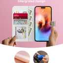 DEENAKIN for iPhone 15 Pro Wallet Case with Card Holder + Cash Clip, RFID-Blocking, Military-Grade Drop Protection & UV-Printed Artwork, Magnetic Closure with Leather Kickstand - Floral and Book