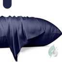 100% Mulberry Silk Pillowcase 2 Pack,Standard Size Silk Pillow Cases for Hair and Skin,Silky Smooth Bed Pillow Cover with Hidden Zipper,Natural Silk Pillow Case Set of 2 (Navy Blue, Standard 20X26), 1 Piece Missing