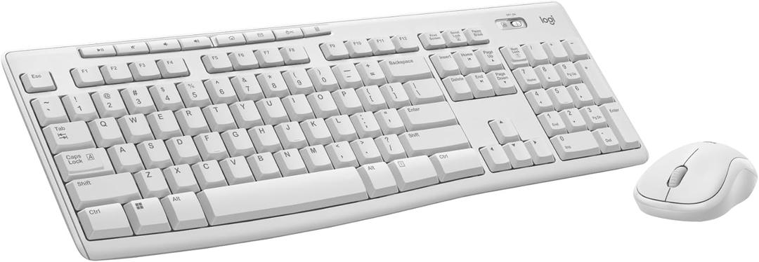 Logitech MK270 Wireless Keyboard and Mouse Combo for Windows, 2.4 GHz Wireless, Compact Mouse, 8 Multimedia and Shortcut Keys, 2-Year Battery Life, for PC, Laptop - White (1 Pack)