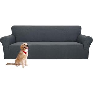 YEMYHOM Couch Cover Latest Jacquard Design High Stretch Extra Large Sofa Covers Pet Dog Cat Proof Oversized Slipcover Non Slip Magic Elastic Furniture Protector (XL Sofa, Dark Gray)