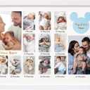 My First Year 12 Month Picture Frame,Baby Keepsake Photo Frame with Double Mat13x17 Collage Frame Wall Hanging for Nursery Decor 14 Photo Inserts,New Mom Gift,White