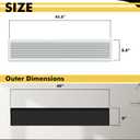 Linear Bar Air Grille 40" X 8", Aluminum Air Supply/Return Grilles,Easy Air Flow,Removable Grille/Door-HVAC Air Vent Cover,White[Outer Dimensions: 40.8"w X 8.8"h]