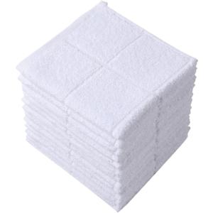 Glynniss Dishcloths Kitchen Highly Absorbent Dish Rags 100% Cotton Dish Cloths for Washing Dishes, Cleaning (11 x 11 Inches, 12 pcs, White)