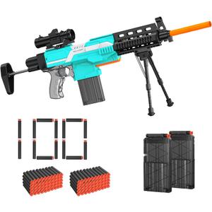 Automatic Toy Gun for Nerf Guns Bullets - 3 Modes Toy Foam Blasters with Bipod, 2 Magazine Clips, 100 Bullets, Automatic Machine Gun for Boys Kids Age 6-12, Gifts for Birthday Christmas