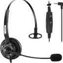 Phone Headset 2.5mm with Microphone Noise Canceling Mute Switch, Telephone Headset for Landline Cordless Phones Compatible with Panasonic VTech AT&T RCA Uniden Cisco Grandstream Polycom Office Phones